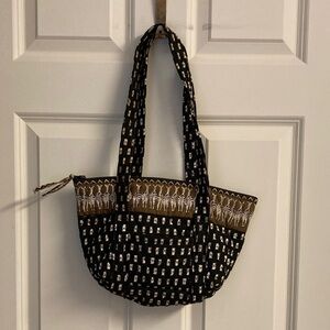Vera Bradley Black and Brown Patterned Tote
